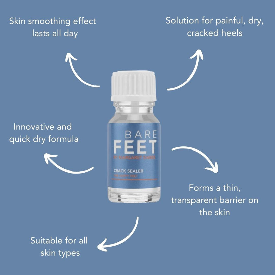 Benefits of the Bare Feet Crack Heel Sealer for surface cracks in the heels